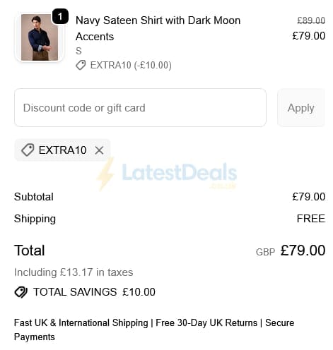 Screenshot of the Blake Mill discount code working