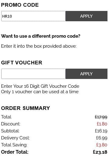 Screenshot of the Harkness Roses discount code working