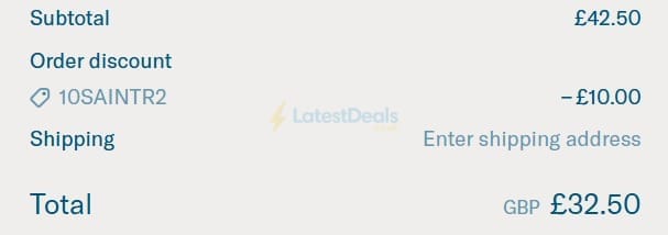 Screenshot of the Lucky Saint discount code working
