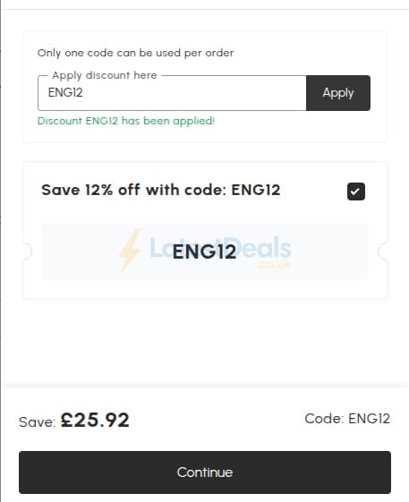 Screenshot of the Aosom discount code working