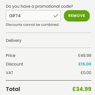 Screenshot of the Hooray Heroes discount code working