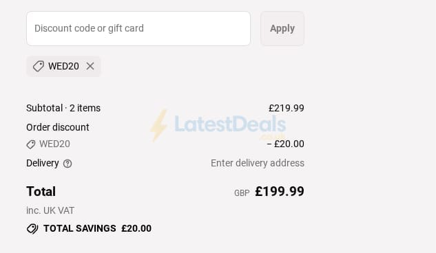 Screenshot of the Singer Sewing Outlet discount code working