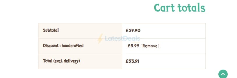 Screenshot of the Honeybuns discount code working