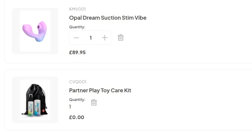 Screenshot of the Pulse & Cocktails discount code working