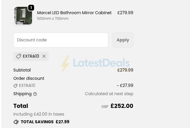 Screenshot of the Pebble Grey discount code working