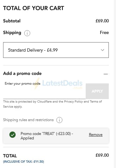 Screenshot of the Kerastase discount code working