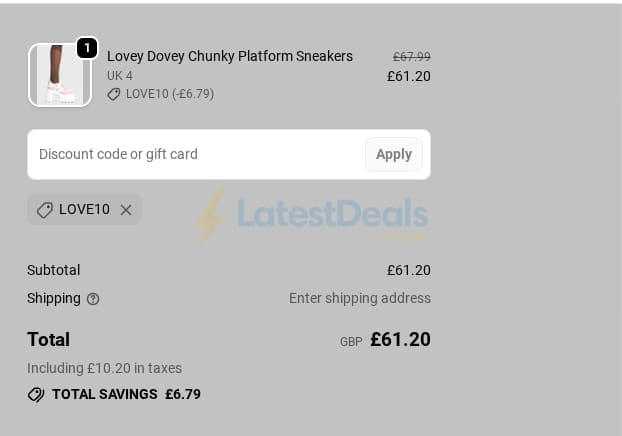 Screenshot of the Lamoda discount code working