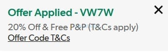Screenshot of the Curvissa discount code working