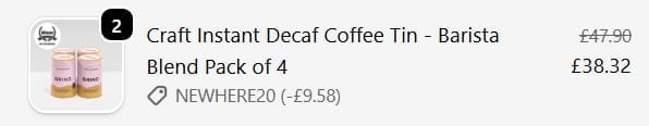 Screenshot of the Grind discount code working