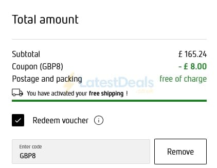 Screenshot of the Parfumdreams discount code working
