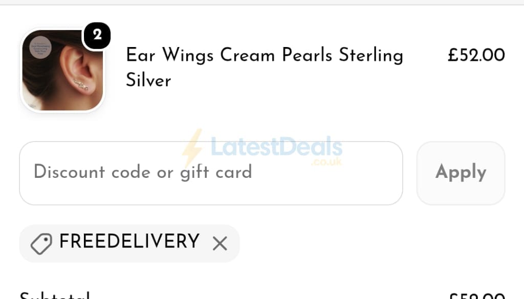 Screenshot of the Potter & Mooch discount code working