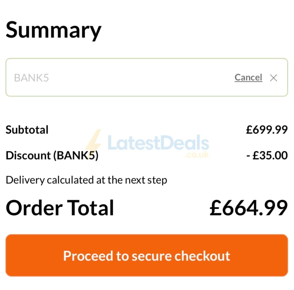 Screenshot of the Shedstore discount code working