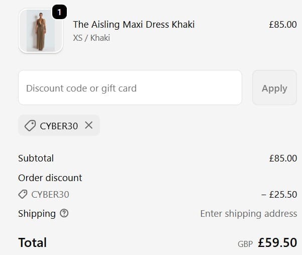 Screenshot of the LemonLunar discount code working