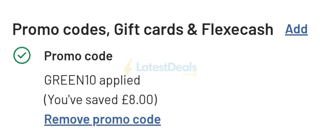 Screenshot of the Habitat discount code working