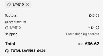 Screenshot of the Small Pet Select UK discount code working