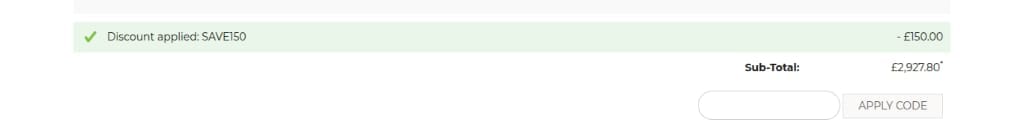 Screenshot of the Glasswells discount code working