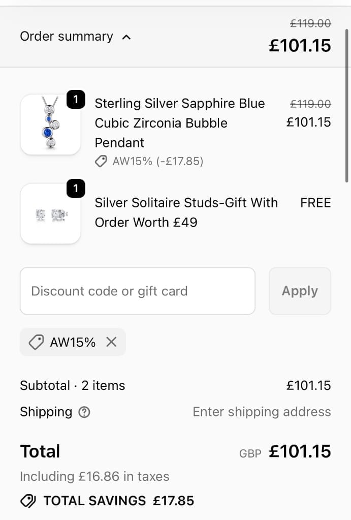 Screenshot of the Jools by Jenny Brown discount code working