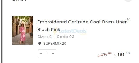 Screenshot of the NoLoGoChic discount code working