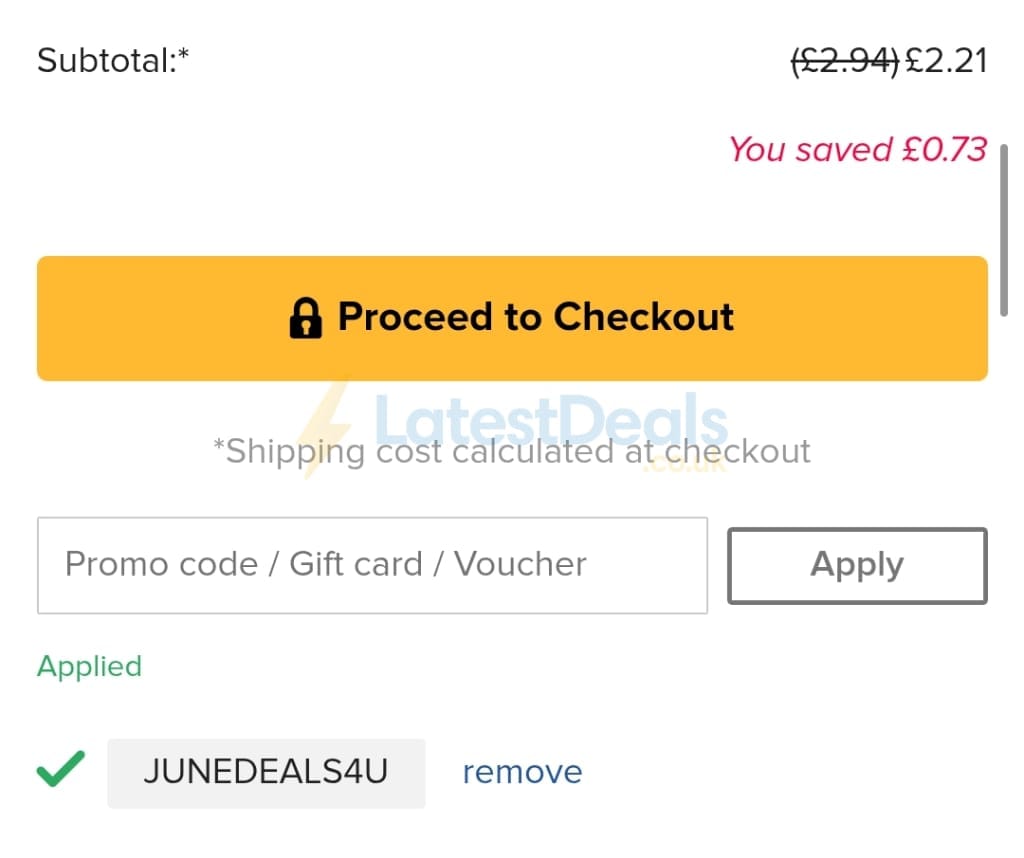 Screenshot of the Zazzle discount code working