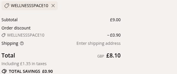 Screenshot of the Yogi Bare discount code working