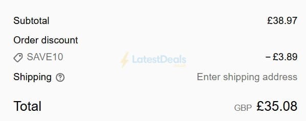 Screenshot of the Vieve discount code working