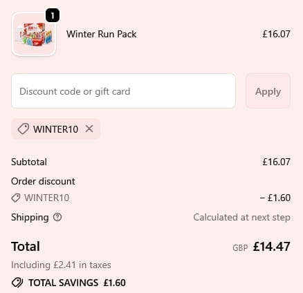 Screenshot of the High Five discount code working