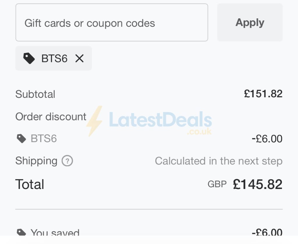 Screenshot of the Soufeel discount code working