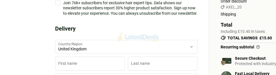 Screenshot of the Scandinavian Biolabs discount code working