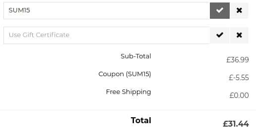 Screenshot of the K&F Concept discount code working