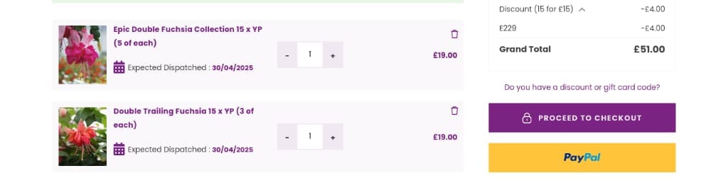 Screenshot of the Hayloft discount code working