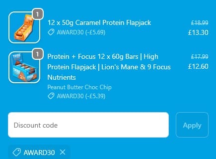 Screenshot of the Wearetribe discount code working