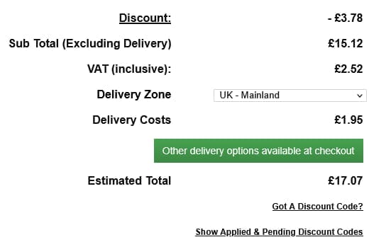 Screenshot of the NPD Nail Polish Direct discount code working