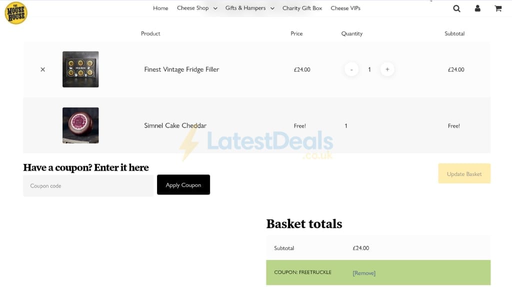 Screenshot of the The Mouse House discount code working