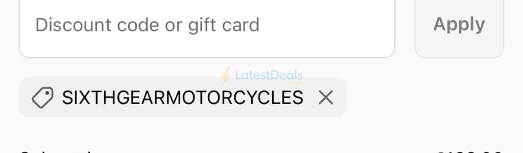 Screenshot of the Roadskin discount code working