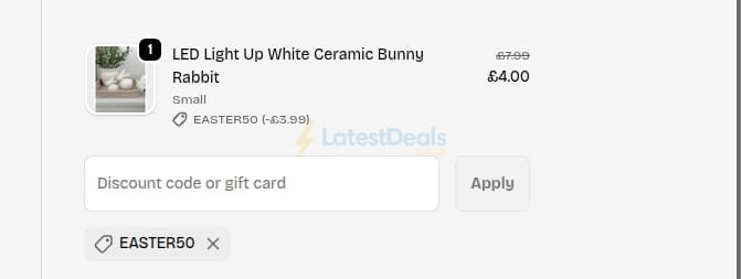 Screenshot of the LULU Loves discount code working