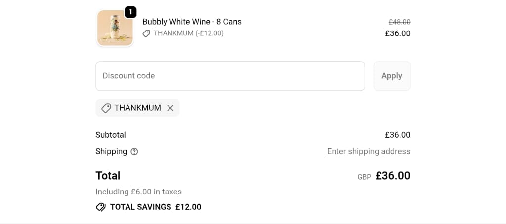 Screenshot of the The Uncommon discount code working