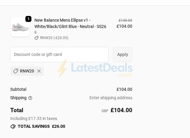 Screenshot of the Run North West discount code working