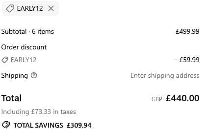 Screenshot of the Rem-fit discount code working