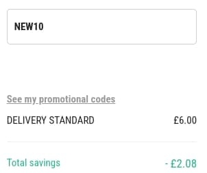 Screenshot of the Vinatis discount code working