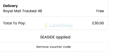 Screenshot of the Klass discount code working