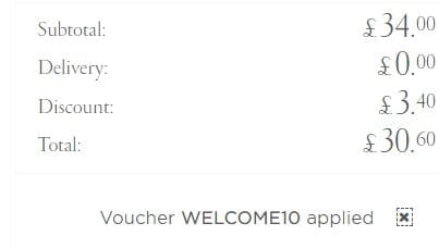 Screenshot of the Royce Lingerie discount code working