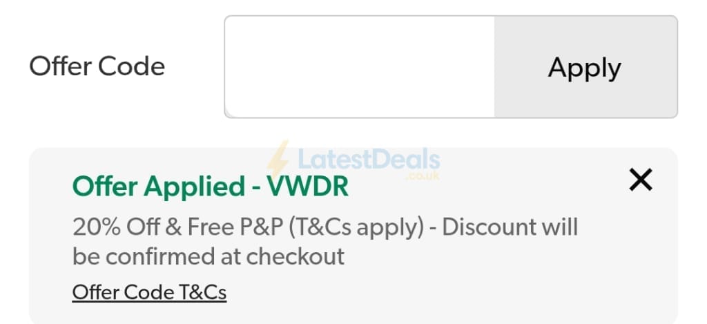 Screenshot of the Kaleidoscope discount code working