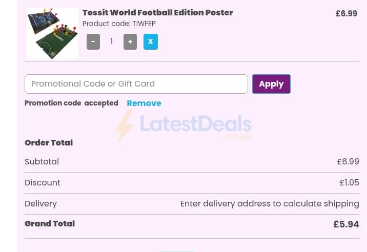 Screenshot of the Happy Puzzle discount code working