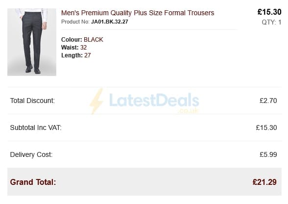 Screenshot of the Jolliman discount code working