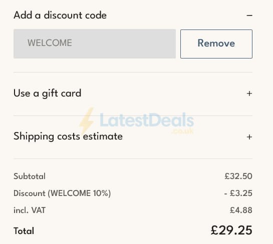 Screenshot of the Monbento discount code working