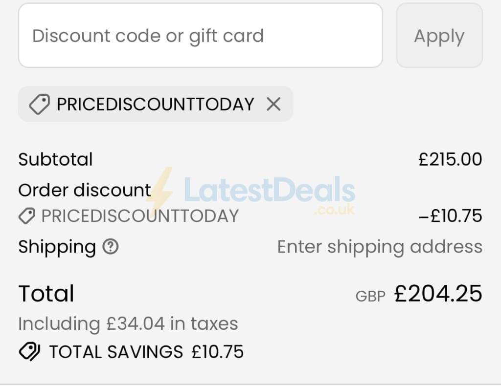 Screenshot of the Pretavoir discount code working