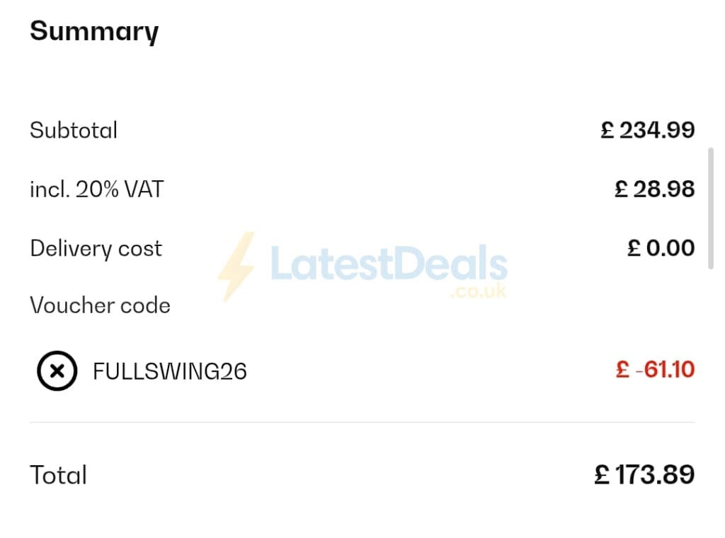 Screenshot of the Klarstein discount code working