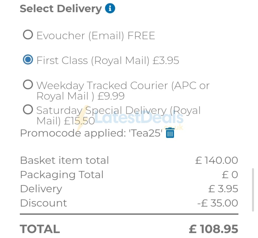 Screenshot of the Into The Blue discount code working
