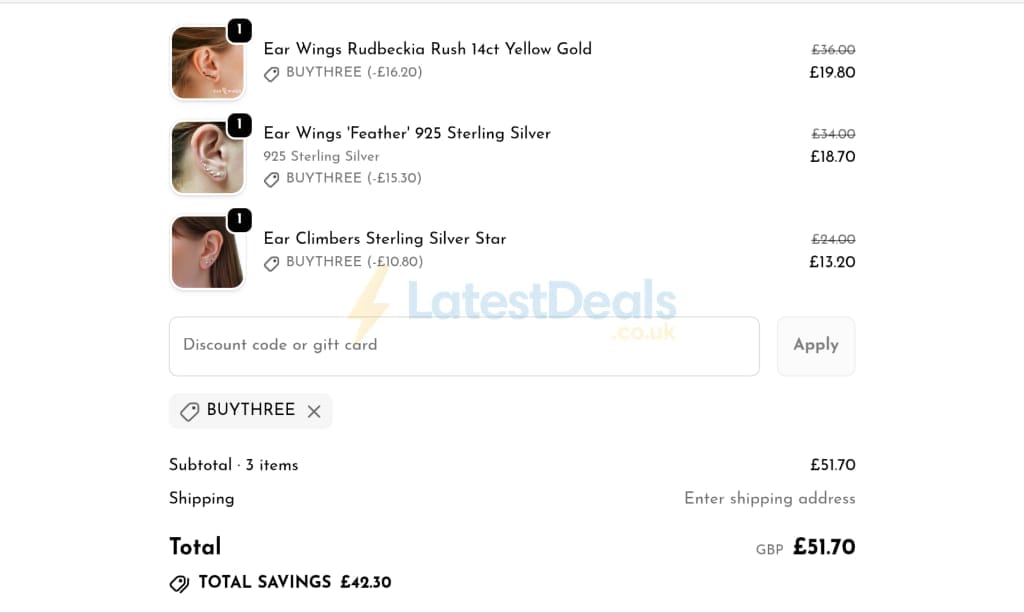 Screenshot of the Potter & Mooch discount code working