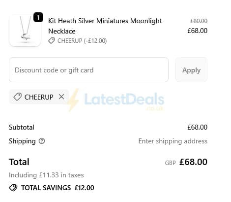 Screenshot of the Mococo discount code working
